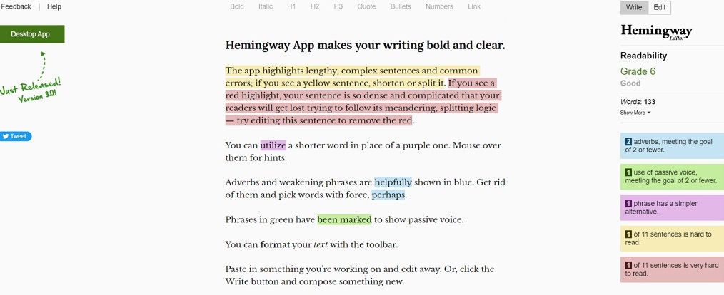 blogging for lawyers Hemingway app example