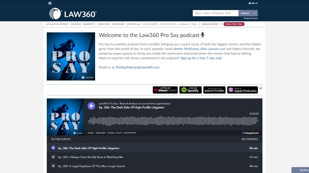 Law360s Pro Say screenshot