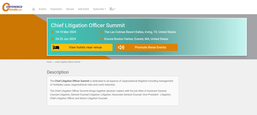 Chief Litigation Officer Summit