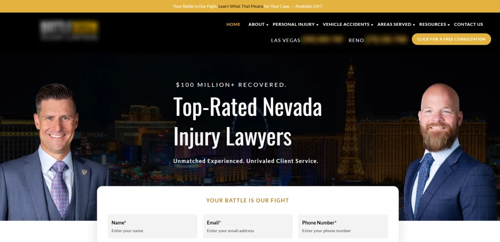 An example of appealing landing page