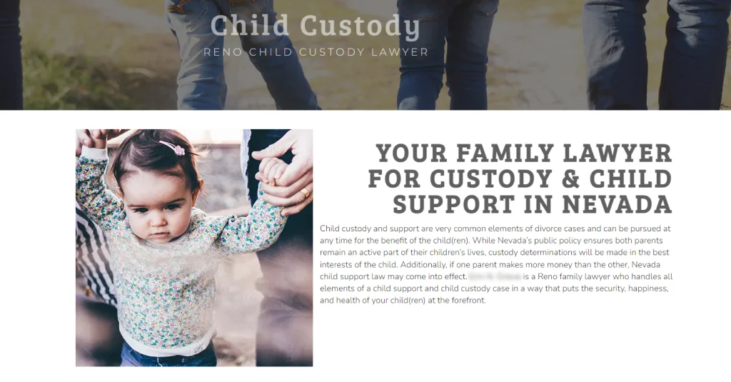 Child custody attorney service area page