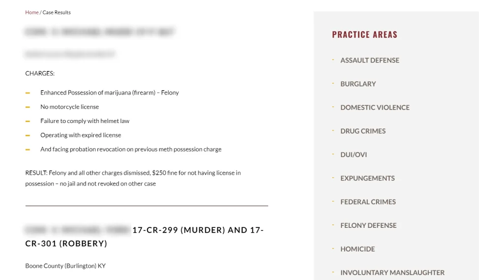 Criminal defense attorney case studies