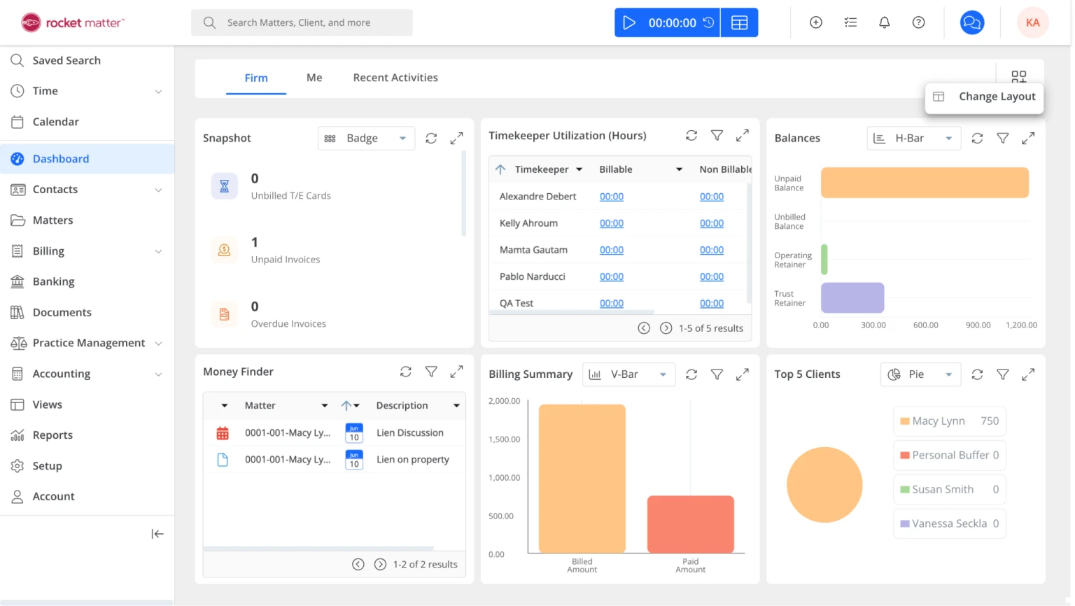 Rocket Matter interface