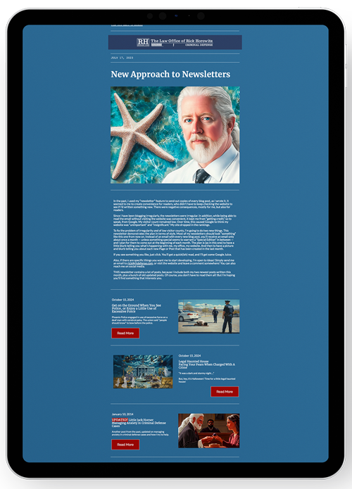 a mockup of how my newsletter looks on a tablet device showing my first newsletter