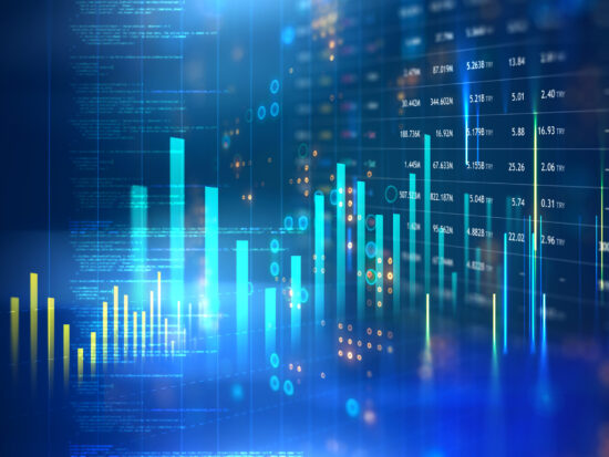 Digitally Generated Currency and Exchange Stock Chart for Finance and Economy Based Computer Software and Coding Display