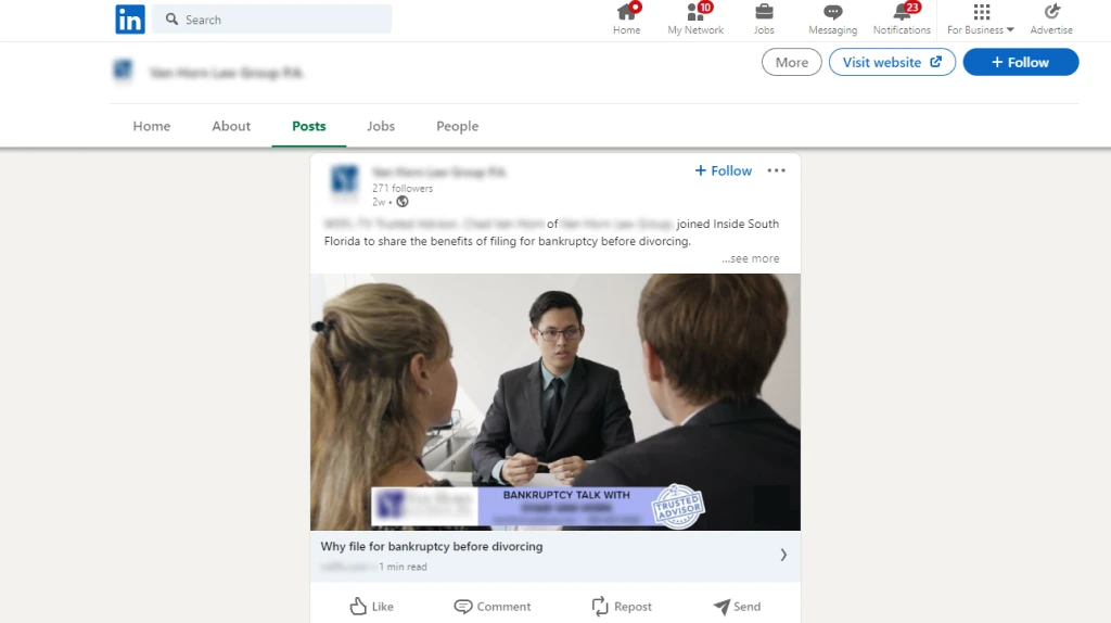 Linkedin for bankruptcy lawyers