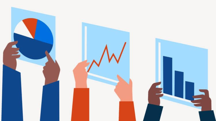 An illustration of attorneys holding up law firm KPIs An illustration of attorneys holding up law firm KPIs