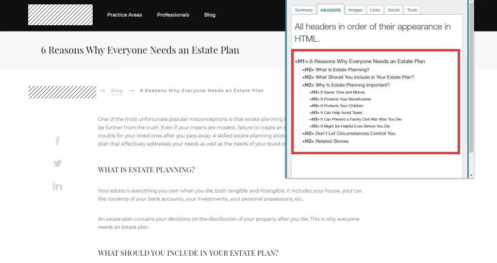 headers structure example