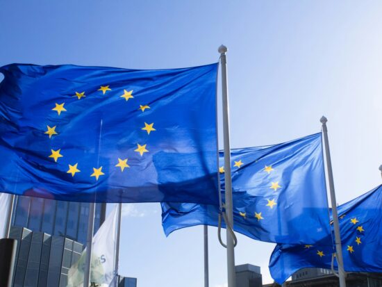 European flags at La Défense in Paris