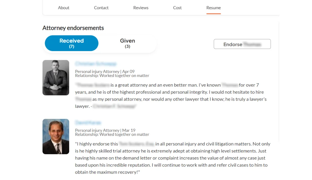 Examples of endorsement