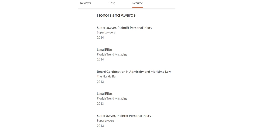 Awards on Avvo