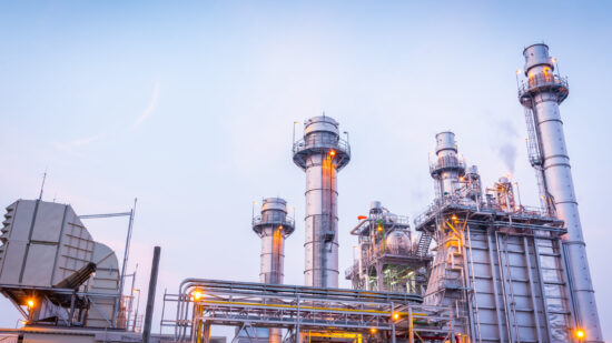 Chimneys of natural gas power plants