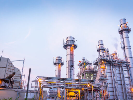 Chimneys of natural gas power plants