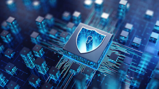 Inside Shield. CPU Concept. Cybersecurity Technology