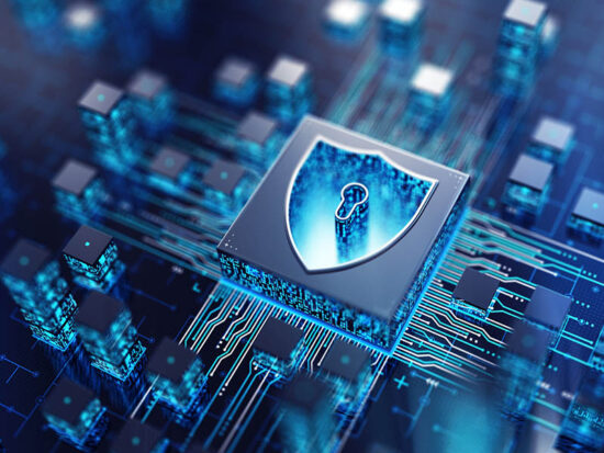 Inside Shield. CPU Concept. Cybersecurity Technology