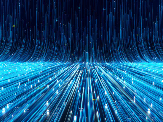 Abstract flowing data ramp.