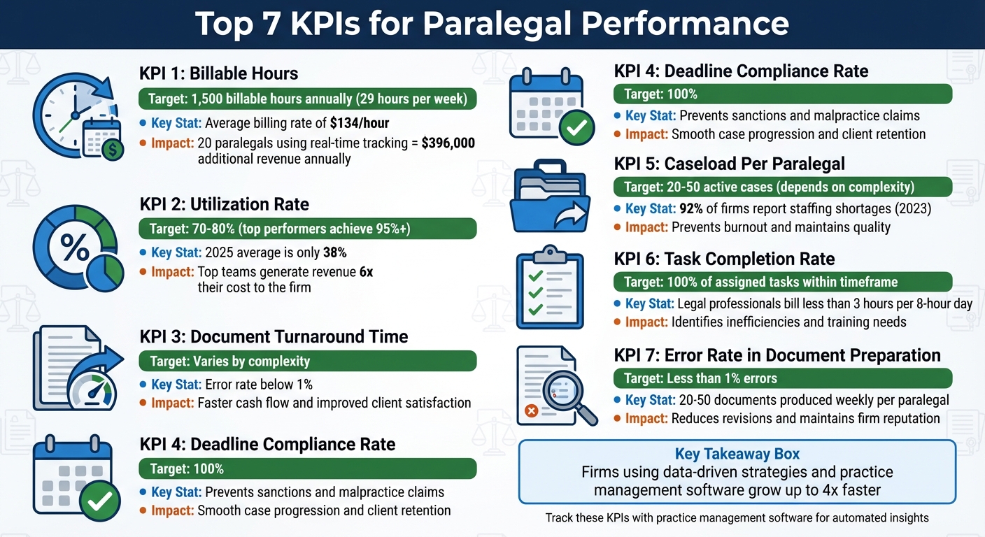 7 Essential KPIs for Measuring Paralegal Performance in Law Firms