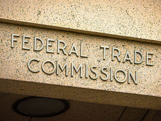 Sign on Doorway for the Federal Trade Commission in Washington D.C.