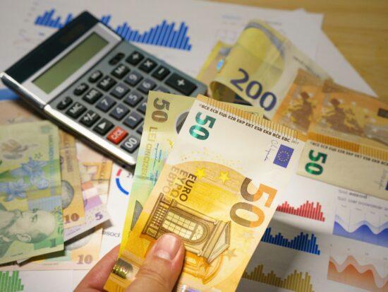 euro lei banknotes