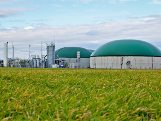Bio gas plant in a field