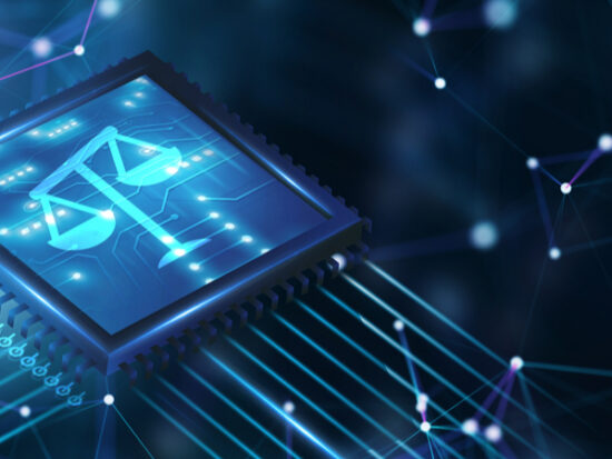 computer chip digital legal scales of justice